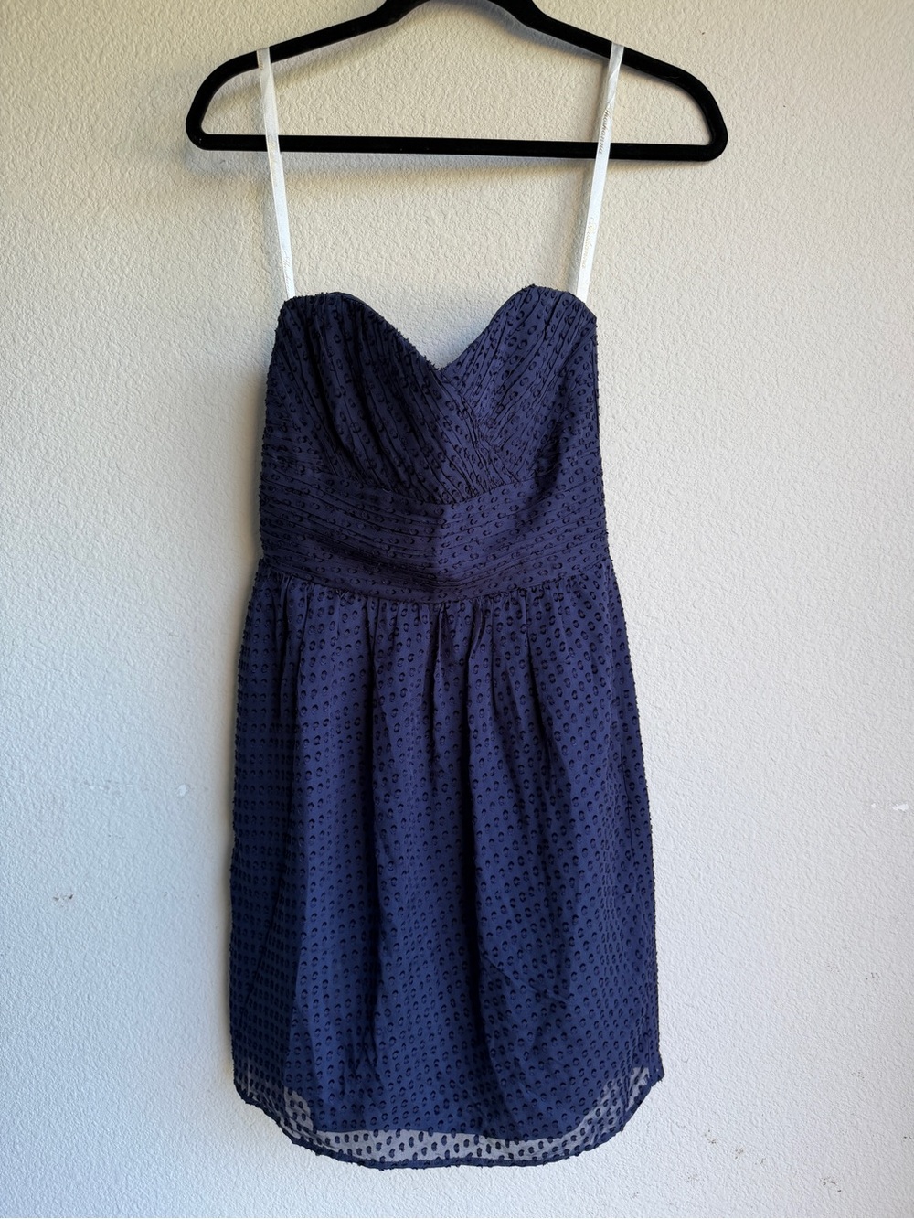 Shoshanna Navy Strapless Eyelet Sweetheart Dress